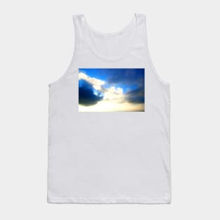 Blue sky covered with dark and light clouds Tank Top